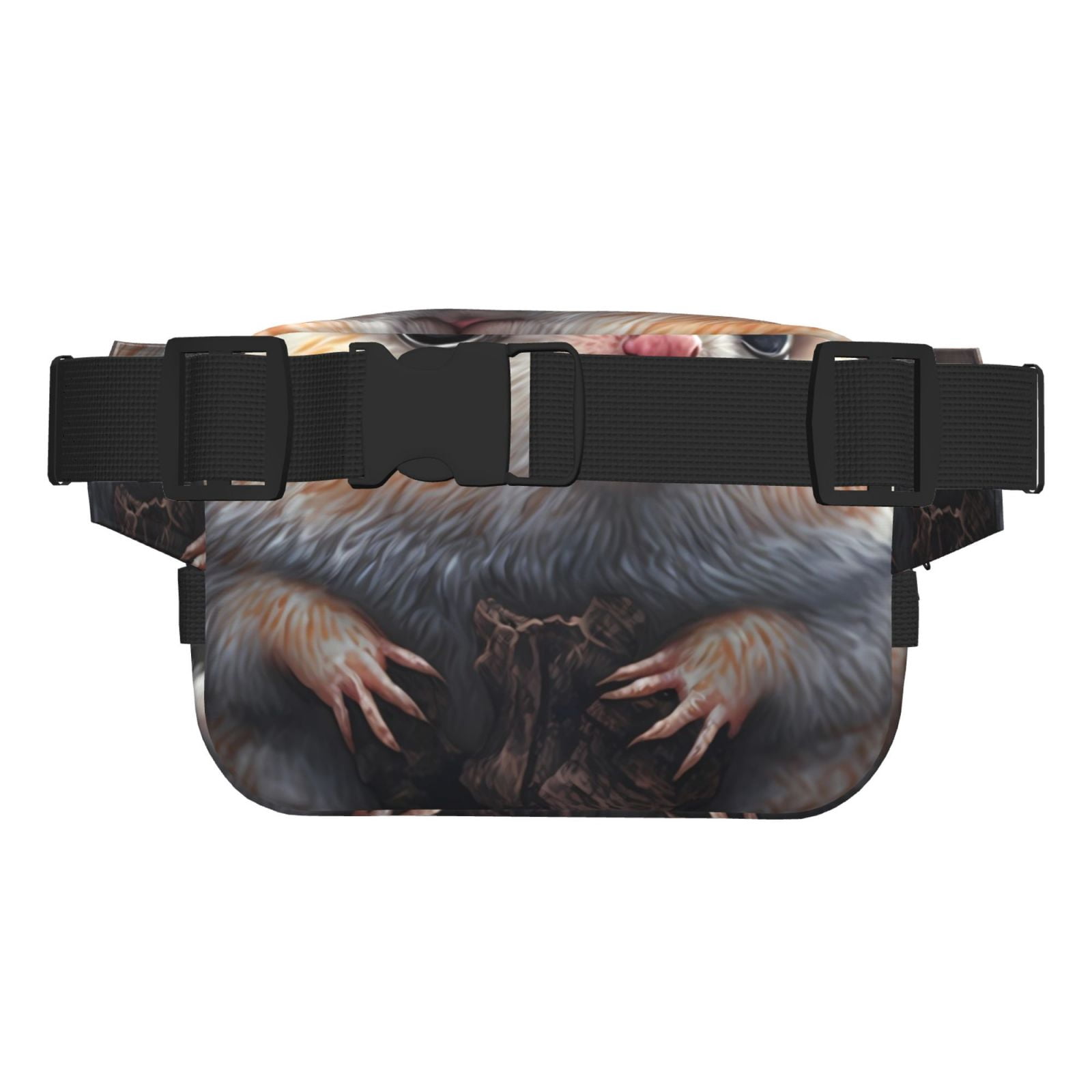 Picia Cute Fat Ball Branch Print Square Double-Layer Waist Bag Mini Adjustable Waist Belt Bag Exercise Running Travel Hiking