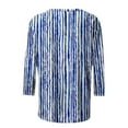 thumbnail image 5 of Royisotas Casual Tops Women Summer 3/4 Sleeve Striped Tshirts Shirts Loose Comfortable Crew Neck Shirts Plus Size, 5 of 5