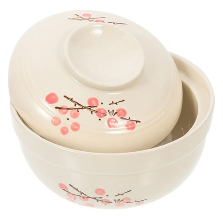 

PATKAW Ceramic Noodle Bowl Decorative Soup Bowl Covered Ceramic Bowl Hand Painting Tableware