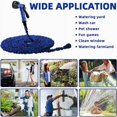 thumbnail image 4 of Manguera de jardín expandible de 100 pies, manguera de jardín portátil flexible y liviana con rociador de 7 boquillas para riego y limpieza de jardinería (100 pies, azul), 4 of 5
