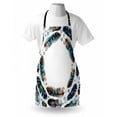 thumbnail image 3 of Ethnic Apron Spiral Vortex Concentric Form Design Ethnic Feather with Curved Little Stars Image, Unisex Kitchen Bib Apron with Adjustable Neck for Cooking Baking Gardening, Purple Teal, by Ambesonne, 3 of 3