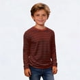 thumbnail image 2 of PMVFHDE T-Shirt Classique à Rayures à Manches Longues à Col Rond pour Garçons et Filles Haut Doux et Décontracté pour Enfants Confortable pour Tous les Jours Café, 7-8 Ans, 2 of 6