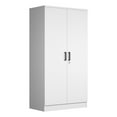 thumbnail image 1 of Better Home Products Armoire Garde-Robe à Deux Portes en Bois Harmony, Blanc, 1 of 10