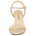 thumbnail image 2 of Sandalias de Tacón Alto Grueso Allegra K Beige US 7, 2 of 6