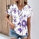 thumbnail image 3 of Mujeres de Verano Superior, V-Cuello Casual Camiseta de Moda de Manga Corta Hecha de Cómodo Estante de Imitación para Toda la Temporada de Uso Diario, Camisetas Cortas para Mujeres, 3 of 4