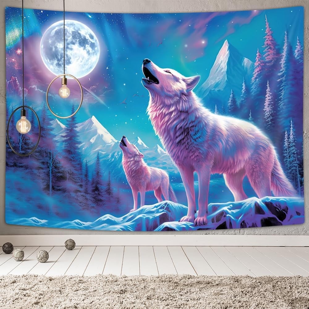 Cool Wolf Tapestry Fantasy Animals Moon Small Liberia Ubuy