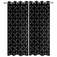thumbnail image 2 of Outdoor Curtains for Patio Waterproof, Black Morocco Windproof Pravicy Outside Porch Blackout Curtain, Geometric Leaf Diamond Lattice Abstract Sun Blocking Curtains for Cabana 2 Panels 54"x108", 2 of 9