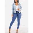 thumbnail image 2 of Butt Lift Super High Waist Skinny Jeans Light Sand Wash, 2 of 5