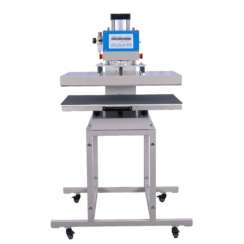 6000W Large Format Single Station Pneumatic Heat Press Machine, 24" x 32" Heat Plate, No Plug, Grey
