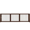 thumbnail image 2 of PawHut Freestanding Pet Gate with Retractable Length, 28"-75", Brown, 2 of 9