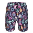 thumbnail image 3 of Honeii's Funny colorful skull ghost Print Men's Casual Shorts with Drawstring，Swim Trunks Quick Dry Beach Shorts, 3 of 5
