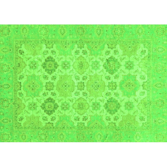 Ahgly Company Indoor Rectangle Abstract Green Modern Area Rugs, 4' x 6'