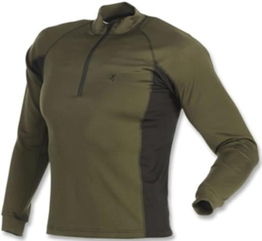 Browning 30119129-S Men's Full Curl Wool Base Layer Top 1 4 Zip Loden Small by Browning