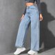 thumbnail image 4 of Karight Women's Wide Leg Jeans High Waisted Denim Pants Stretchy Casual Baggy Straight Leg Loose Fit Jeans for Women, 4 of 8