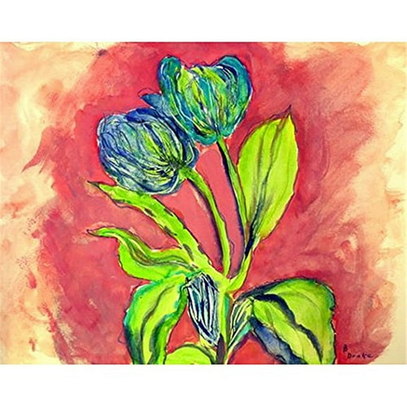 Betsy Drake DM342G 30 x 50 in. Tulips in Peach Door Mat