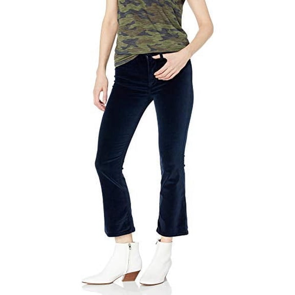 HUDSON Jeans Women's Brix High Rise Cropped Boot 5 Pocket Jean, Dark Obsidian, 24