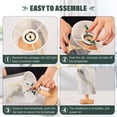 thumbnail image 4 of Grey and Gold Marble Bedside Table Lamp LED Warm Lights with USB Charging Port Retro Cylinder Desk Lamps, 4 of 7