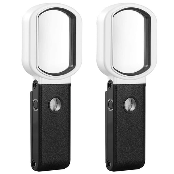 2piezas Lupa con Luz, 25X 10X Recargable de Mano y Lupa de Pie para Lectura, InspeccióN, JoyeríA