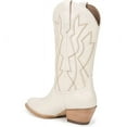 thumbnail image 2 of Sam Edelman Fuller Ivory Stacked Heel Pointed Toe Pull On Leather Western Boots (Ivory, 9), 2 of 7