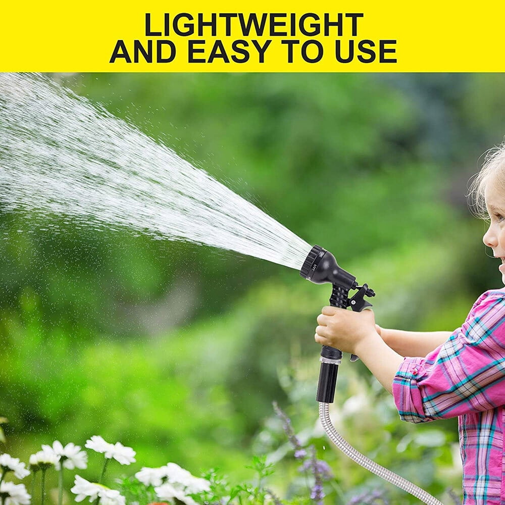 Stainless Steel Metal Garden Water Hose Flexible Hose Pipe Home Kink Free Hose - 25/50/75/100FT