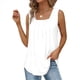 thumbnail image 1 of Camisetas Sin Mangas para Mujer, Conjuntos de Verano 2025, Blusas Casuales con Cuello Cuadrado, Blancas, Talla XL, 1 of 5