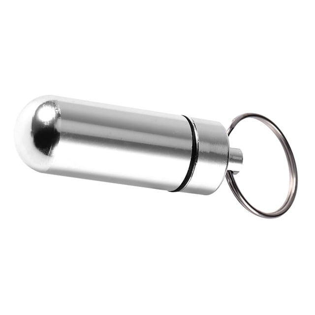 Porte-clés Étanche Mini Boîte à Pilules, Conteneur en Aluminium pour Pilules et Comprimés d'Urgence