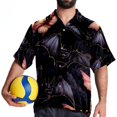 thumbnail image 4 of Bats Men's Short Sleeve Beach Shirts, Casual Printed Button Down Poplin Shirt Summer., 4 of 6