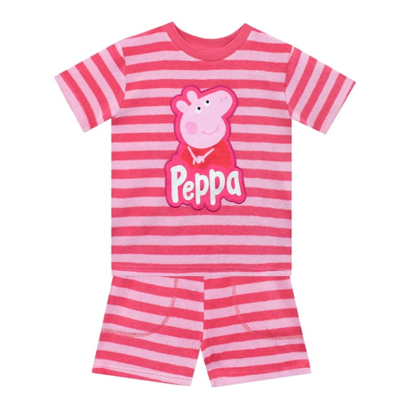 Peppa Pig Girls Toweling T-shirt and Shorts Set Sizes 2T-8