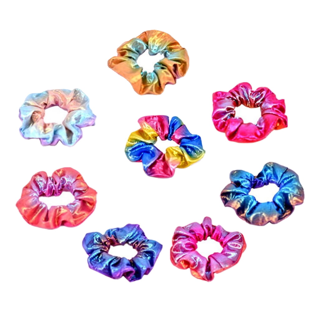 Lots 8 Shiny Bands Scrunchies Large Hair Ties Bobbles for Women -  Walmart.com