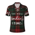 thumbnail image 2 of Daiia Wonderful Time Christmas Pattern Men’s Polo Shirts,Solid Deck Shirt,Classic Fit, Breathable Cotton Polo for Casual and Sport Wear-Large, 2 of 7