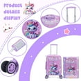 thumbnail image 4 of Kids Carry on Luggage Sets Pink Suitcases with Wheels Hardshell for Girls with duffle bag Travel Pillow Ages 6-12, 4 of 7