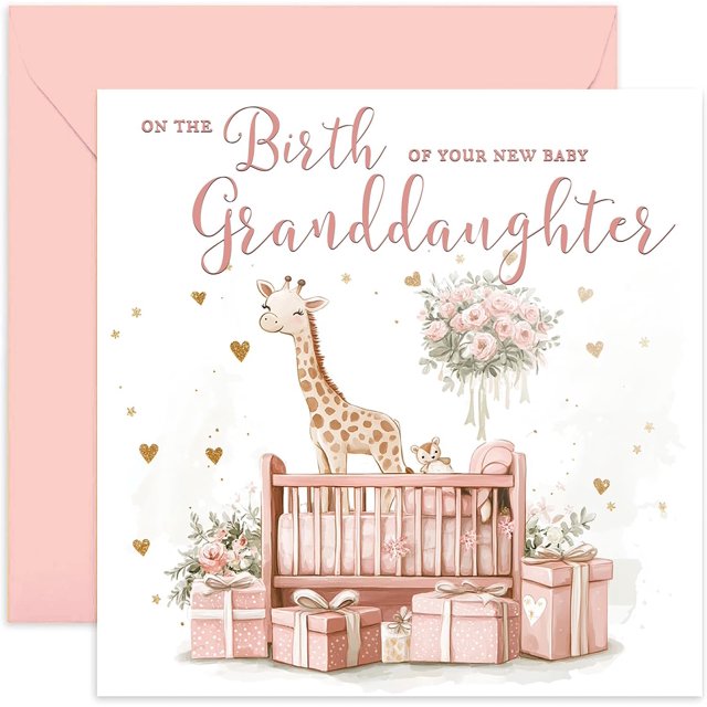 Tarjeta de felicitación de nacimiento de nieta para nuevos abuelos