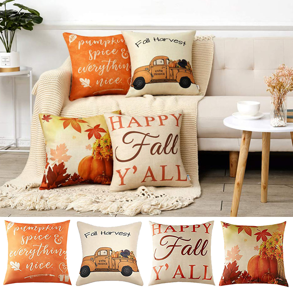Dengjunhu Fall Throw Pillow Covers 18x18 Inch Autumn Maple Leaves