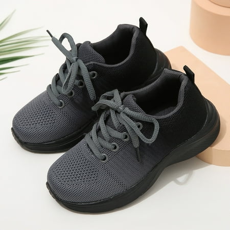 

Kids Autumn Winter Four Seasons Striped Lace Up Lightweight Sneakers