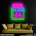 thumbnail image 3 of Craftnamesign Bicycle Shop Neon Sign, Bike Store Wall Art, Bicycle Wall Decor, 3 of 5