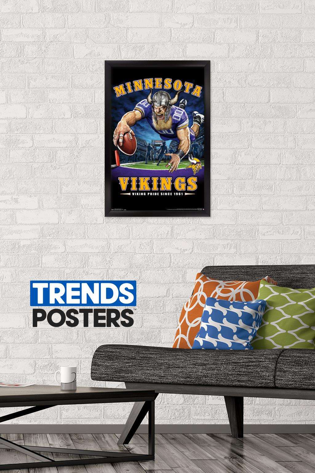NFL Minnesota Vikings - End Zone 17 Wall Poster, 14.725" x 22.375", Framed