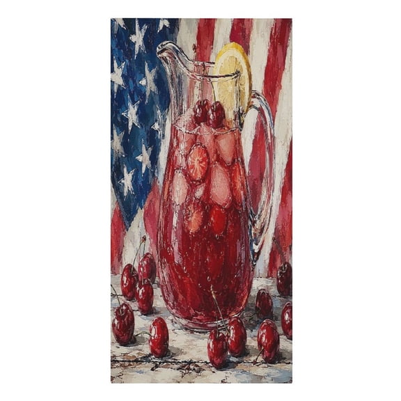 RKSupls Cherry Lemonade Pitcher Flag Microfiber Beach Towel Absorbent Compact Towels for Swimming Pool Beach Travel Things for Vacation Essentials Adult Gift,61.4×30.3Inch
