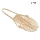 thumbnail image 3 of Bolsa de malla de algodón Unique Bargains 14.96x12.2 Larga Asa Reutilizable Lavable Beige Blanco 2uds, 3 of 7