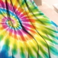 thumbnail image 3 of Rainbow Tie Dye Mandala Pattern Blanket,Comfortable Soft Flannel Throw Blanket,All Season,Warm Lightweight Blankets for Sofa Bed Couch Living Room Chair,30"x40", 3 of 4