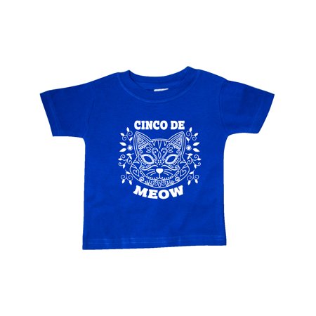 

Inktastic Cinco De Meow with Cat Sugar Skull and Flowers Gift Baby Boy or Baby Girl T-Shirt