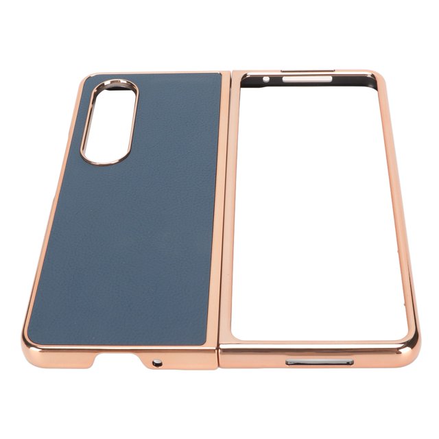 Phone Case, Full Protection Real Leather No Fade Phone Protective Cover For Z Fold 4 Black,Green,Blue,Pink