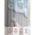 thumbnail image 6 of Teal Beige Sheer Curtains 45 Inch Long 2 Panels, Beach Starfish Seashell Sand Sea Waves Scenery Light Filtering Rod Pocket Curtains, Sheer Voile Drapes for Living Room Bedroom, 52"x45", 6 of 8