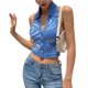 thumbnail image 3 of Sunloudy - Cárdigan con cuello halter y estampado irregular para mujer, camisola de punto ajustada con ombligo descubierto y cuello en V sexy Sunloudy  S M L, 3 of 3