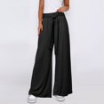 thumbnail image 1 of WILLBEST Pantalones de Yoga Casuales de Pierna Ancha para Mujer, Suaves Y Cómodos, con Diseño de Cordones Verticales para Uso Diario 2713 Extra Grande, 1 of 5