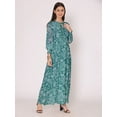 thumbnail image 2 of DressBerry Women's Printed Floor Length Georgette Dress Puff Sleeves Tiered Summer Wear Flared Maxi Dress, 2 of 7