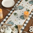 thumbnail image 4 of mubwai Blue Pumpkin Bowknot Buffalo Plaid Fall Table Runner,Seasonal Autumn Kitchen Dining Table Decoration for Home Party Decor 13x72 Inch, 4 of 7
