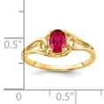 thumbnail image 2 of Primal Gold 14 Karat Yellow Gold 7x5mm Oval Ruby Ring, 2 of 4