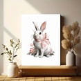 thumbnail image 6 of UXIEQU Vintage Bunny Pink Bow Flowers Canvas Wall Art 15.75x11.81 Inches, 6 of 8