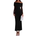 thumbnail image 1 of Vestido PRETTYGARDEN Maxi Ajustado con Mangas Largas y Hombros Descubiertos XL, 1 of 8
