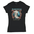 thumbnail image 5 of Austin TX Live Music Capital T-Shirt Country Cowgirl Boots and Hat Women's Tee, 5 of 7